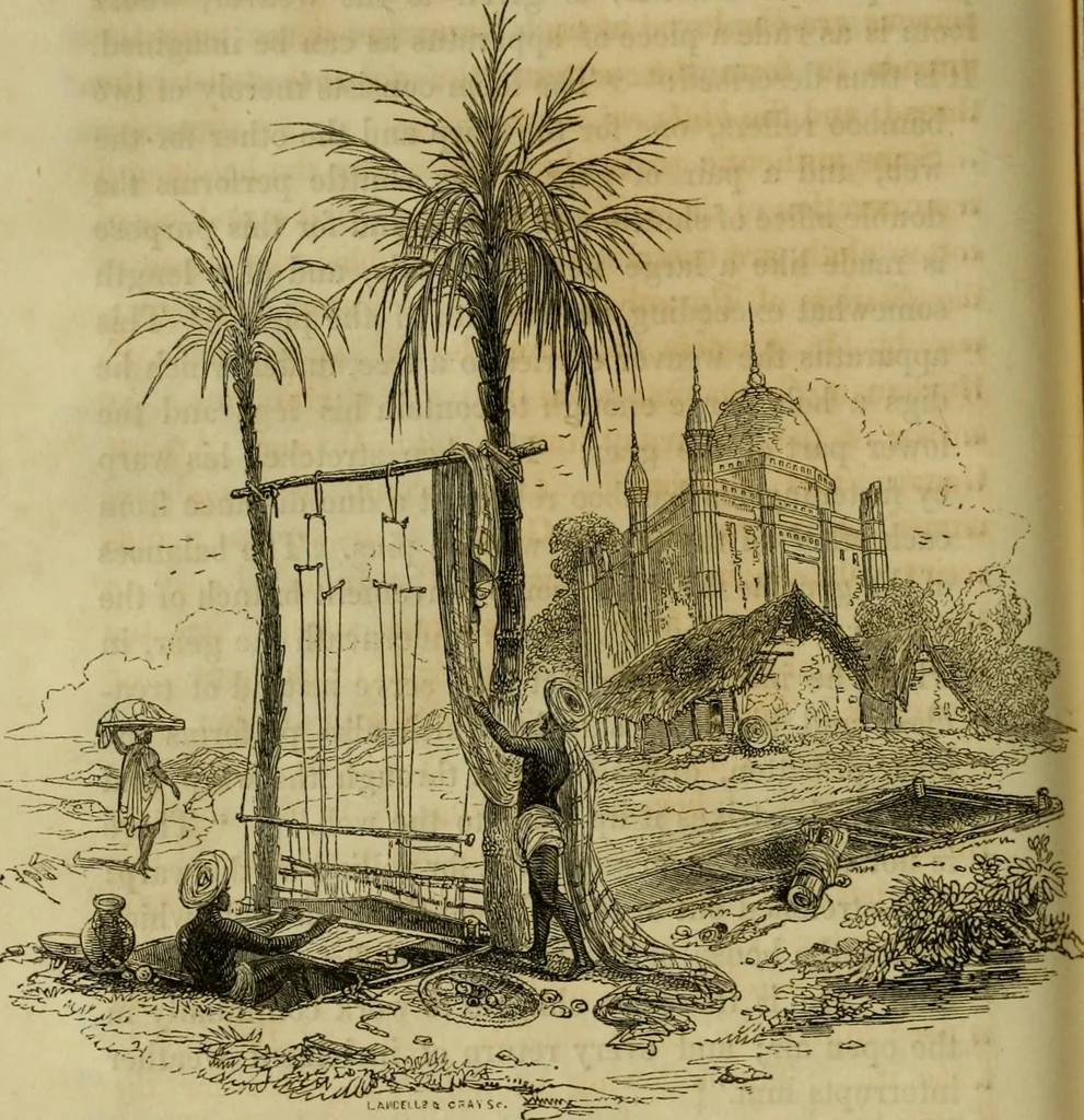 An illustration from History of the cotton manufacture in Great Britain : with a notice of its early history in the East, and in all the quarters of the globe : a description of the great mechanical inventions, which have caused its unexampled extension in Britain, and a view of the present state of the manufacture and the condition of the classes engaged in its several departments, 1835, leaf 91