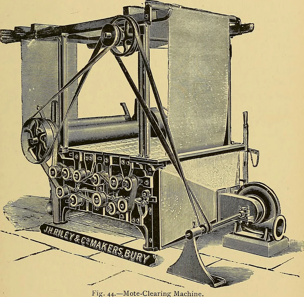 An illustration from Cotton manufacture: a manual of practical instruction in the processes of opening, carding, combing, drawing, doubling, and spinning of cotton, and the methods of dyeing and preparing goods for the market, 1894, leaf 125