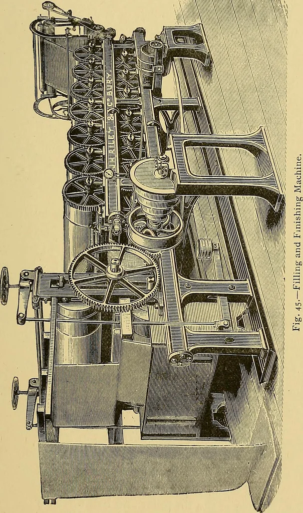 An illustration from Cotton manufacture: a manual of practical instruction in the processes of opening, carding, combing, drawing, doubling, and spinning of cotton, and the methods of dyeing and preparing goods for the market, 1894, leaf 127