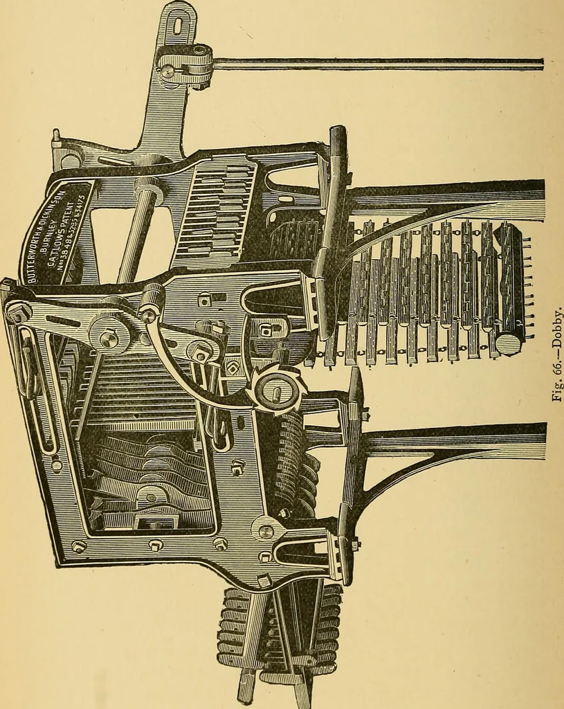 An illustration from Cotton manufacture: a manual of practical instruction in the processes of opening, carding, combing, drawing, doubling, and spinning of cotton, and the methods of dyeing and preparing goods for the market, 1894, leaf 204