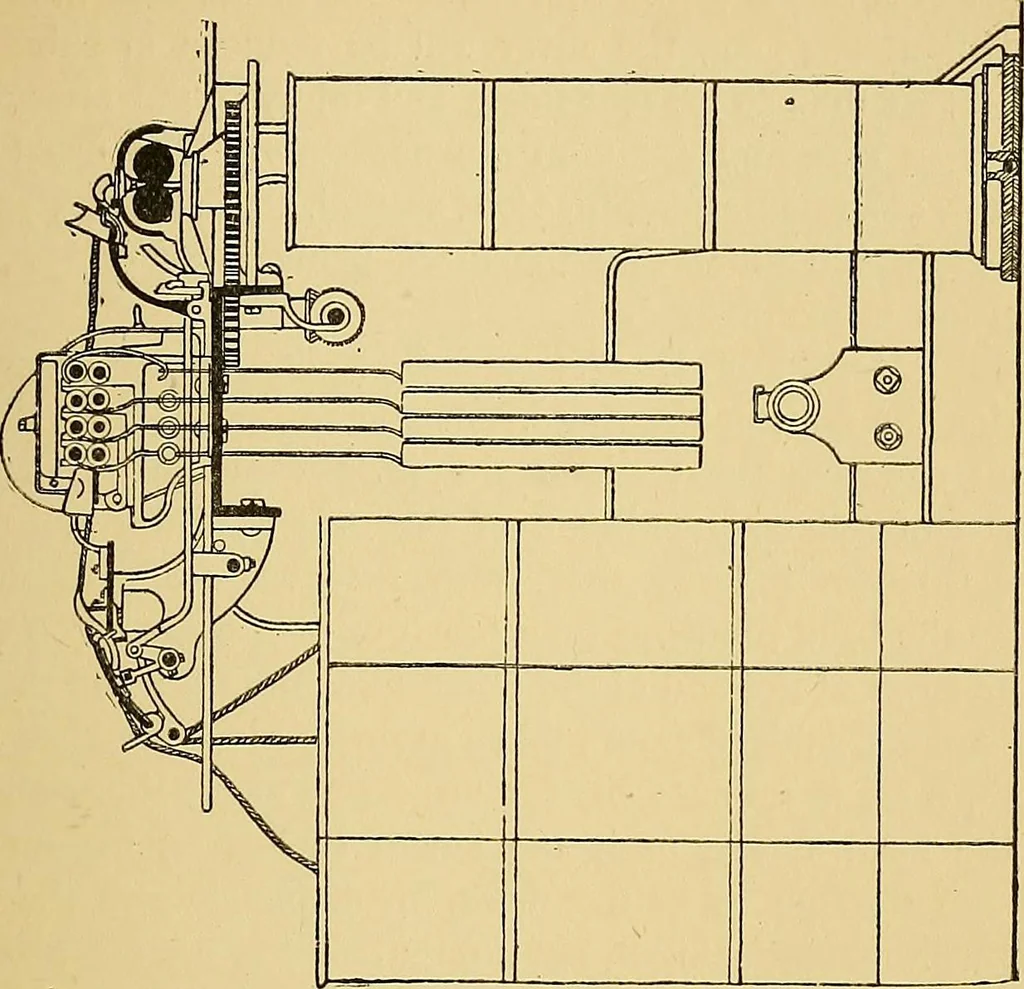 An illustration from Cotton manufacture: a manual of practical instruction in the processes of opening, carding, combing, drawing, doubling, and spinning of cotton, and the methods of dyeing and preparing goods for the market, 1894, leaf 49