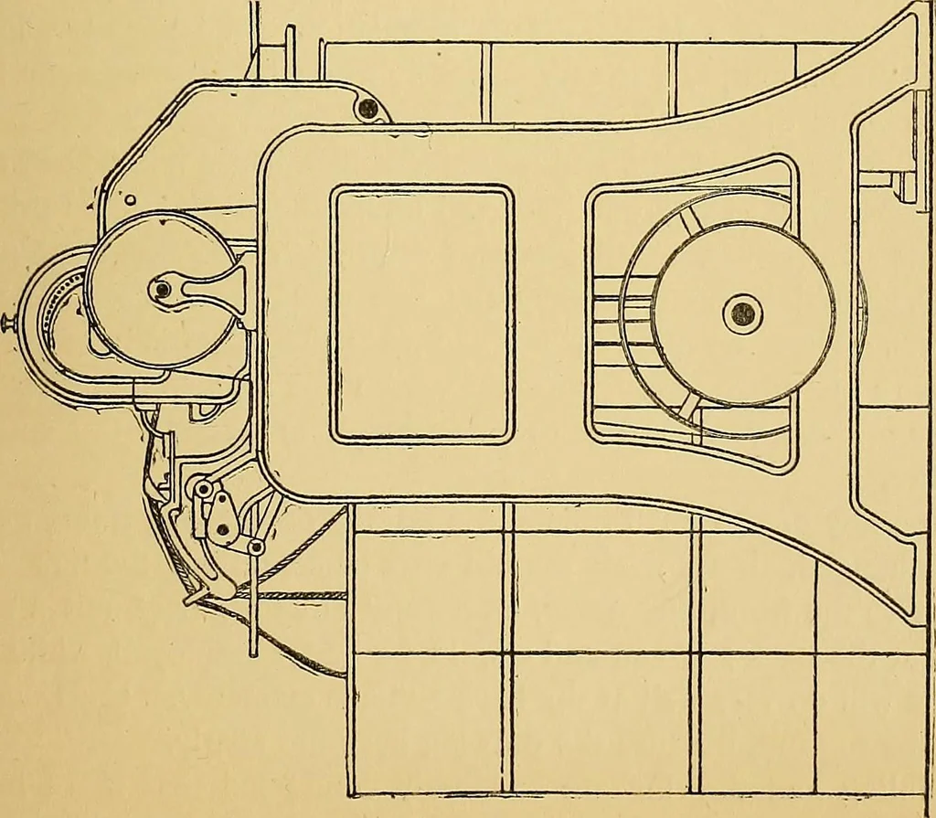 An illustration from Cotton manufacture: a manual of practical instruction in the processes of opening, carding, combing, drawing, doubling, and spinning of cotton, and the methods of dyeing and preparing goods for the market, 1894, leaf 49