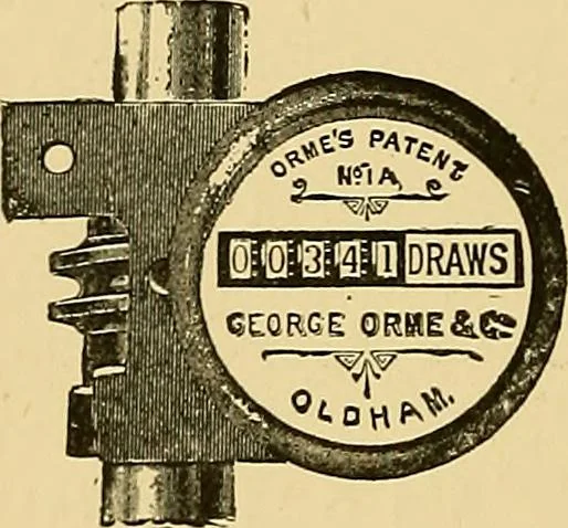 An illustration from Cotton manufacture: a manual of practical instruction in the processes of opening, carding, combing, drawing, doubling, and spinning of cotton, and the methods of dyeing and preparing goods for the market, 1894, leaf 84