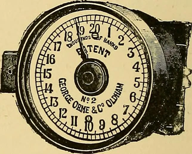 An illustration from Cotton manufacture: a manual of practical instruction in the processes of opening, carding, combing, drawing, doubling, and spinning of cotton, and the methods of dyeing and preparing goods for the market, 1894, leaf 84