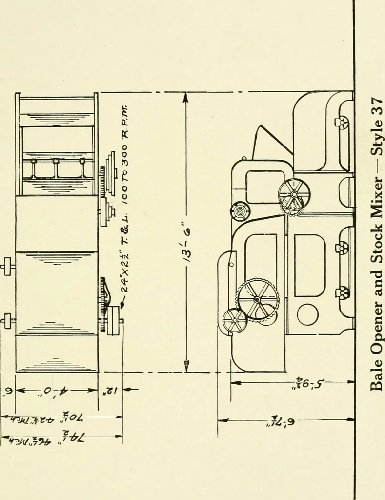 An illustration from Cotton picker room machinery, 1917, leaf 42