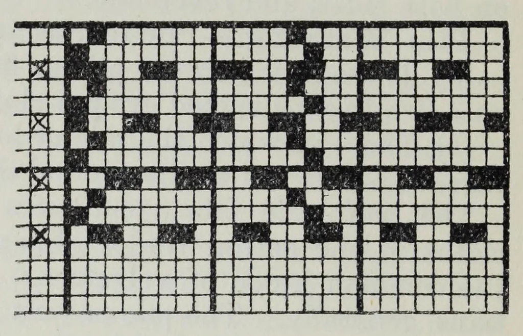 An illustration from The cotton weaver's handbook : a practical guide to the construction and costing of cotton fabrics, with studies in design, 1908, leaf 102
