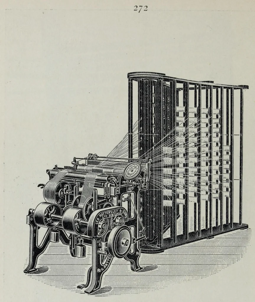 An illustration from The cotton weaver's handbook : a practical guide to the construction and costing of cotton fabrics, with studies in design, 1908, leaf 294