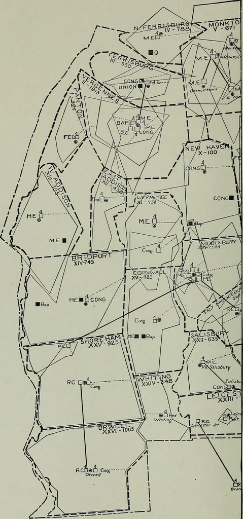 An illustration from The country church in colonial counties as illustrated by Addison County, Vt., Tompkins County, N.Y., and Warren County, N.Y, 1922, leaf 35