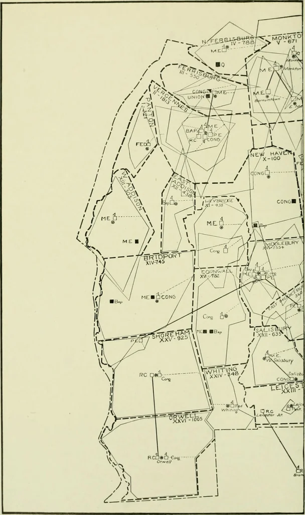An illustration from The country church in colonial counties as illustrated by Addison County, Vt., Tompkins County, N.Y., and Warren County, N.Y, 1922, leaf 35