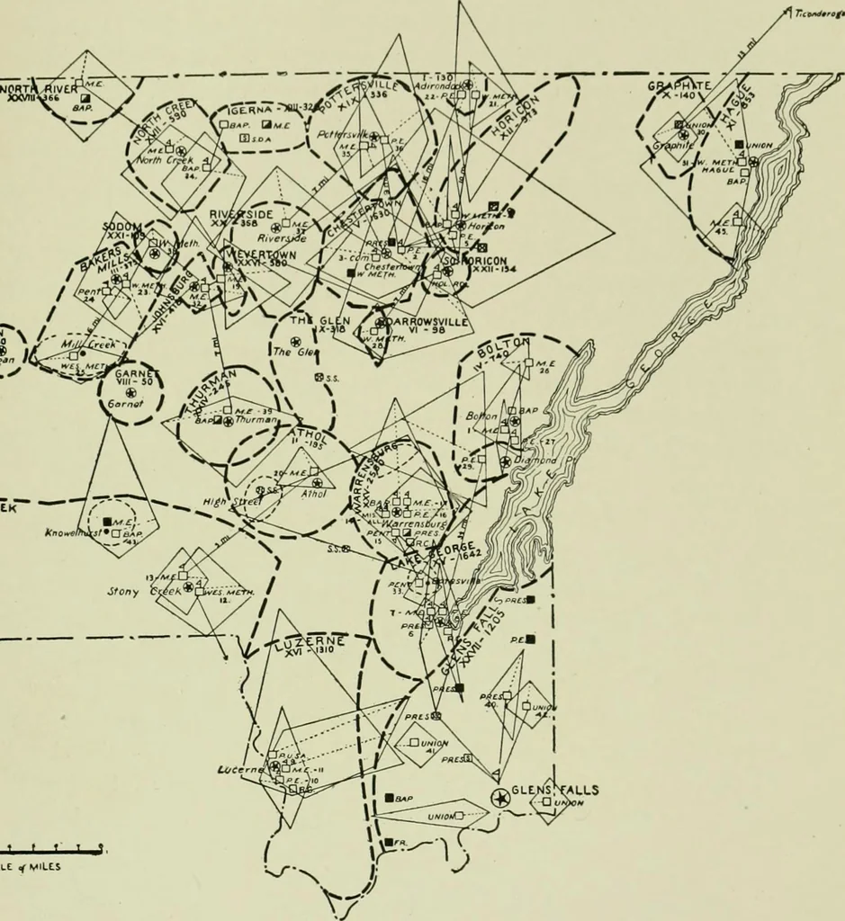 An illustration from The country church in colonial counties as illustrated by Addison County, Vt., Tompkins County, N.Y., and Warren County, N.Y, 1922, leaf 42