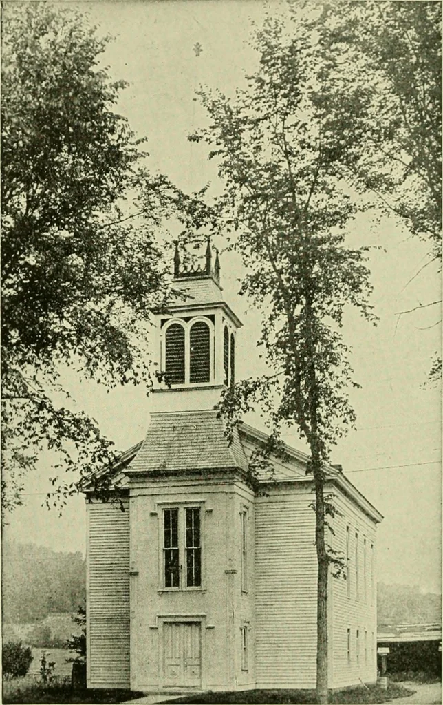 An illustration from The country church in colonial counties as illustrated by Addison County, Vt., Tompkins County, N.Y., and Warren County, N.Y, 1922, leaf 95