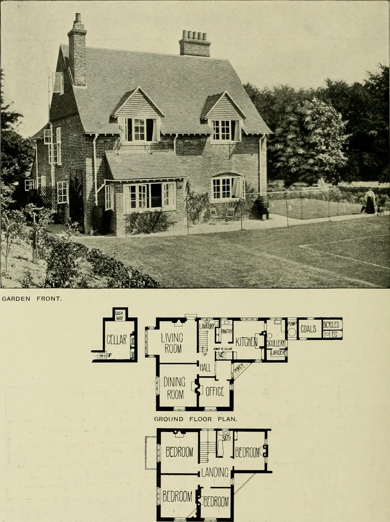 An illustration from Country cottages and week-end homes, 1907, leaf 102