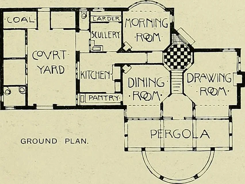 An illustration from Country cottages and week-end homes, 1907, leaf 119
