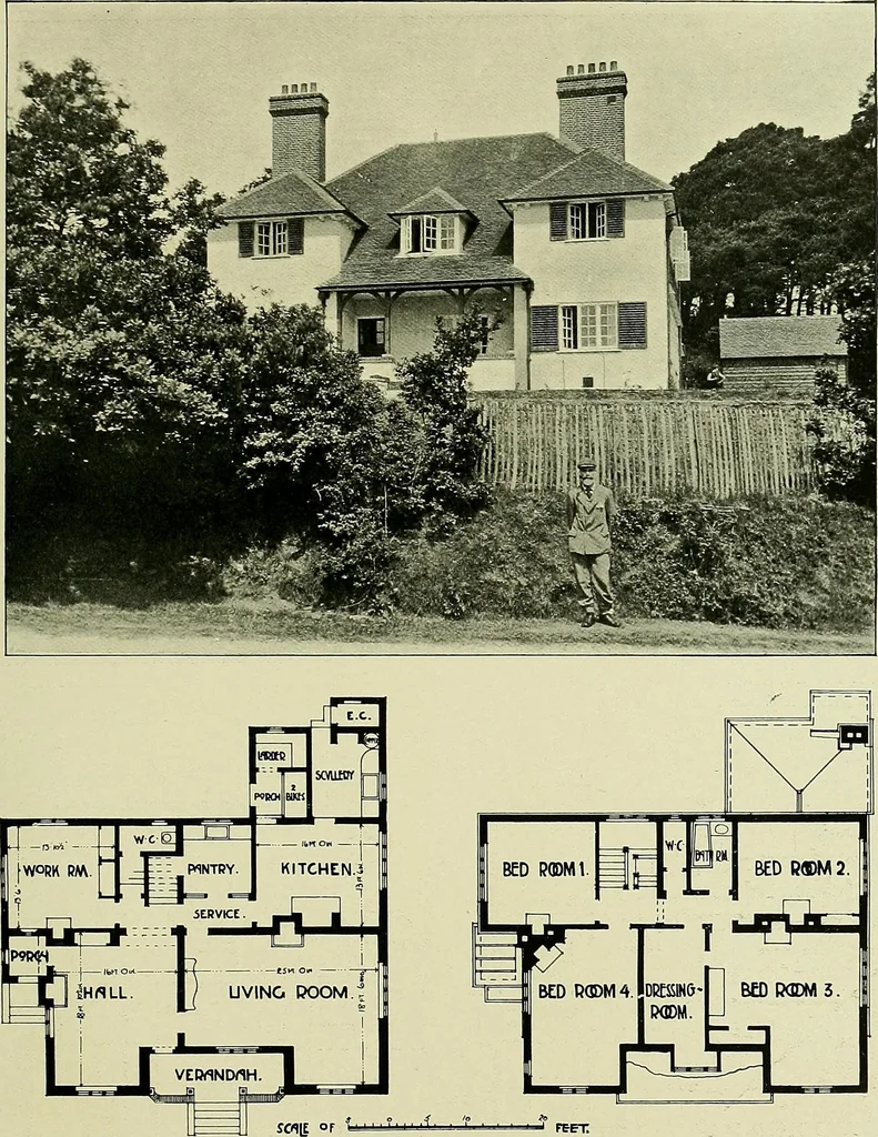 An illustration from Country cottages and week-end homes, 1907, leaf 143