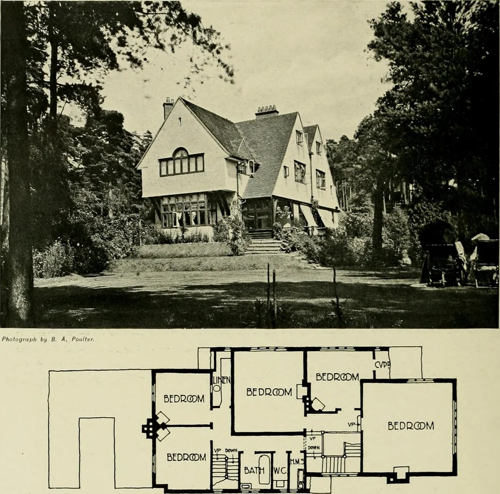 An illustration from Country cottages and week-end homes, 1907, leaf 154