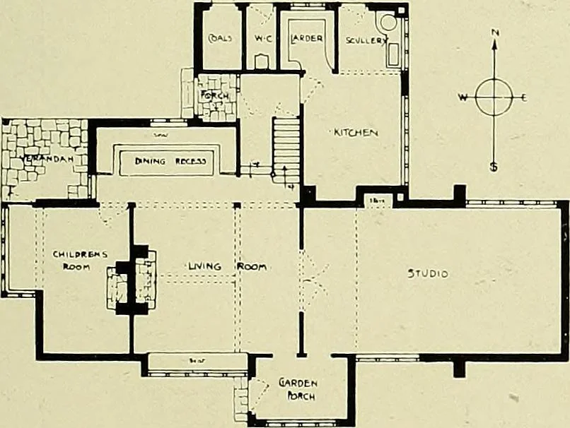An illustration from Country cottages and week-end homes, 1907, leaf 155