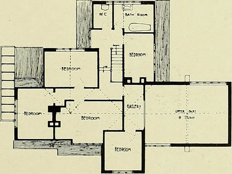 An illustration from Country cottages and week-end homes, 1907, leaf 155