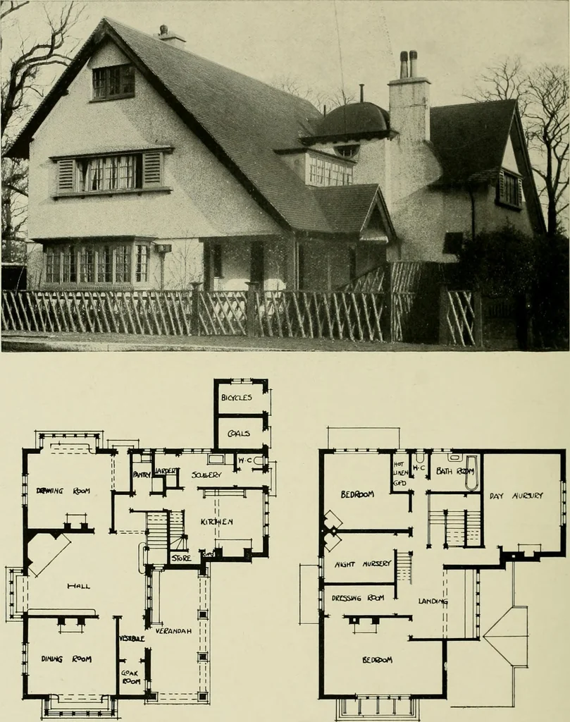 An illustration from Country cottages and week-end homes, 1907, leaf 158