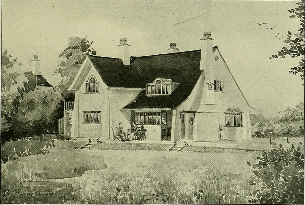 An illustration from Country cottages and week-end homes, 1907, leaf 161