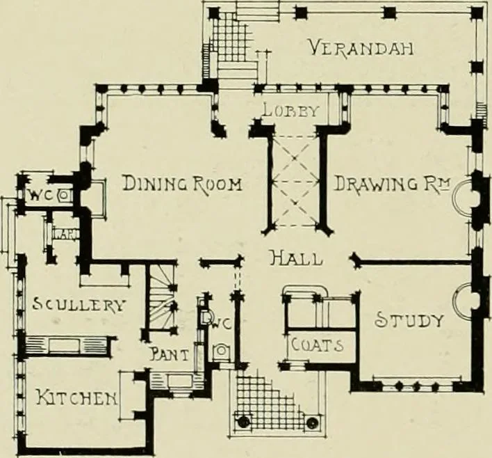 An illustration from Country cottages and week-end homes, 1907, leaf 174