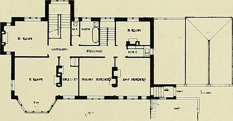 An illustration from Country cottages and week-end homes, 1907, leaf 209