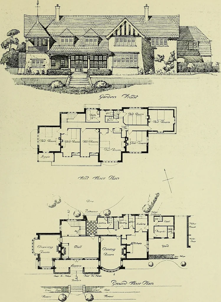 An illustration from Country cottages and week-end homes, 1907, leaf 215