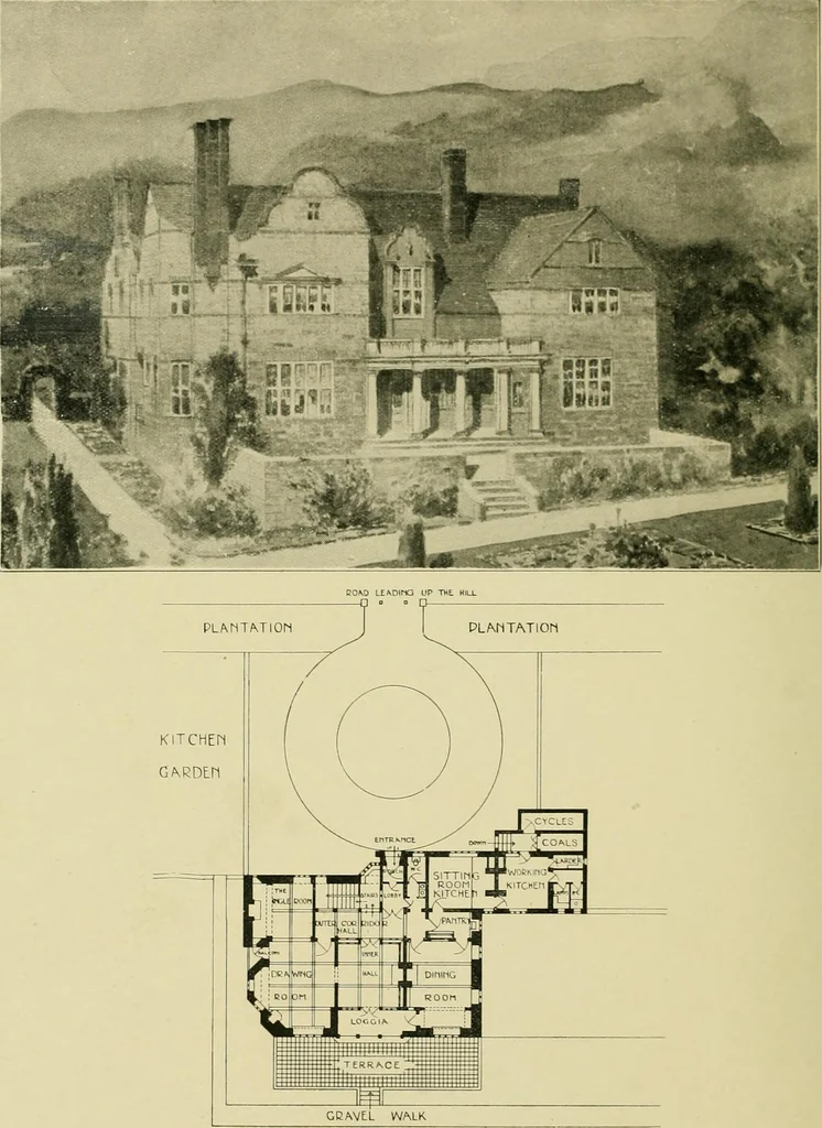 An illustration from Country cottages and week-end homes, 1907, leaf 220