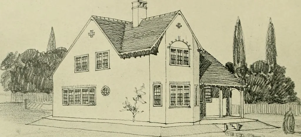 An illustration from Country cottages and week-end homes, 1907, leaf 54