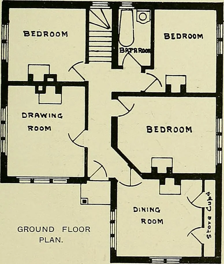 An illustration from Country cottages and week-end homes, 1907, leaf 59