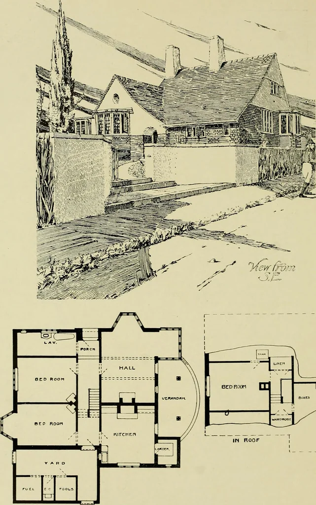 An illustration from Country cottages and week-end homes, 1907, leaf 82