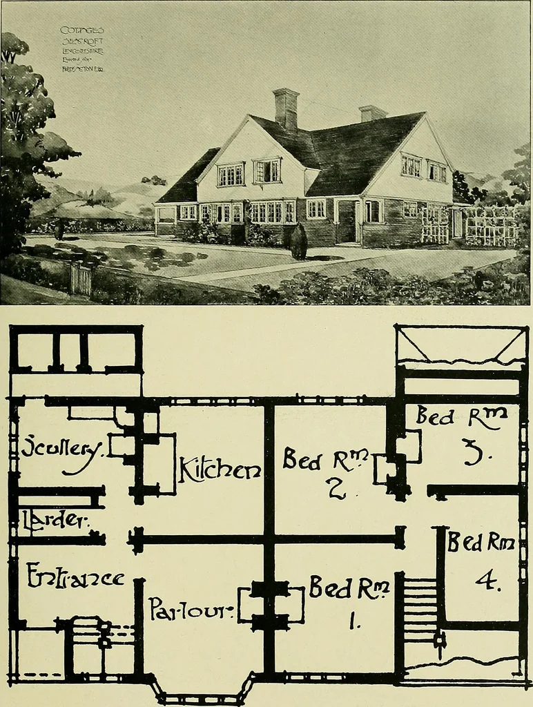An illustration from Country cottages and week-end homes, 1907, leaf 87