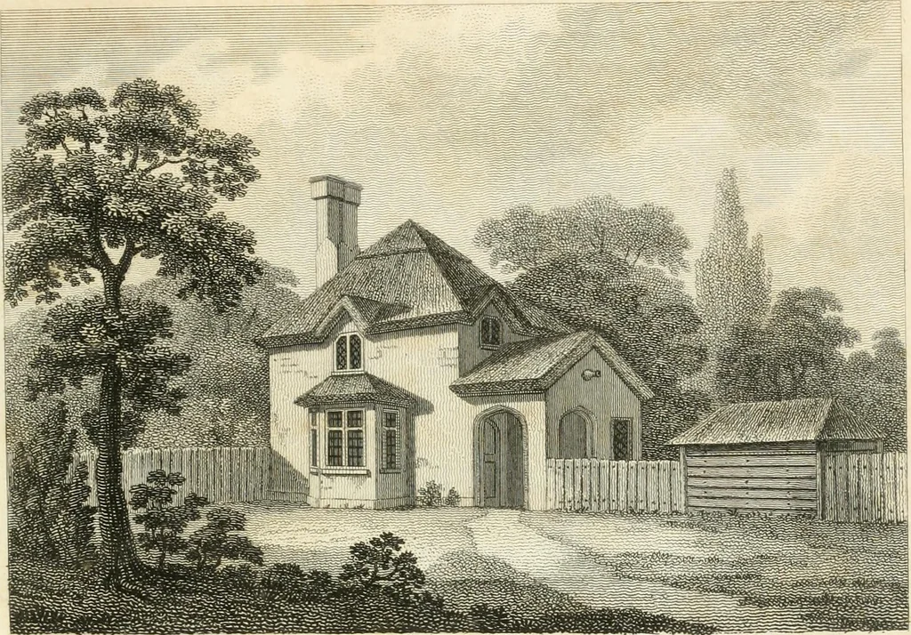An illustration from The country gentleman's architect : containing a variety of designs for farm houses and farm yards ... : with plans and sections shewing at large the construction of cottages, barns, stables, feeding-houses, dairies, brew-houses, maltings, &c. : with plans for stables and dog-kennels : to which are added, designs for labourers' cottages and small villas : the whole adapted to the use of country gentlemen about to build or to alter, 1807, leaf 36