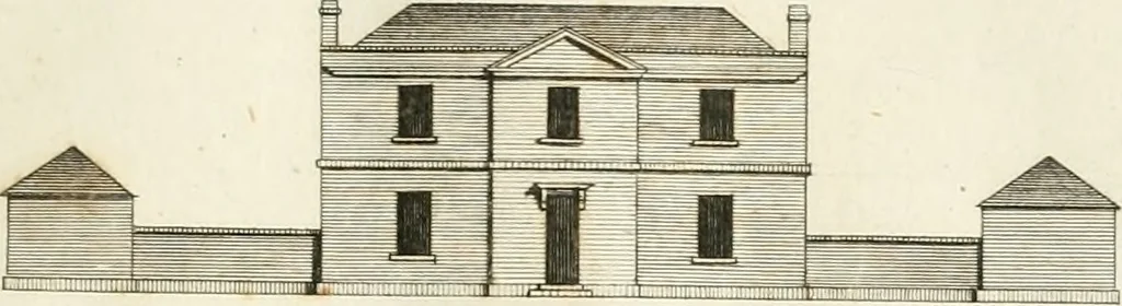 An illustration from The country gentleman's architect, in a great variety of new designs : for cottages, farm-houses, country-houses, villas, lodges for park or garden entrances, and ornamental wooden gates : with plans of the offices belonging to each design, distributed with a strict attention to convenience, elegance, and economy : engraved on thirty-two plates, from designs drawn, 1789, leaf 16
