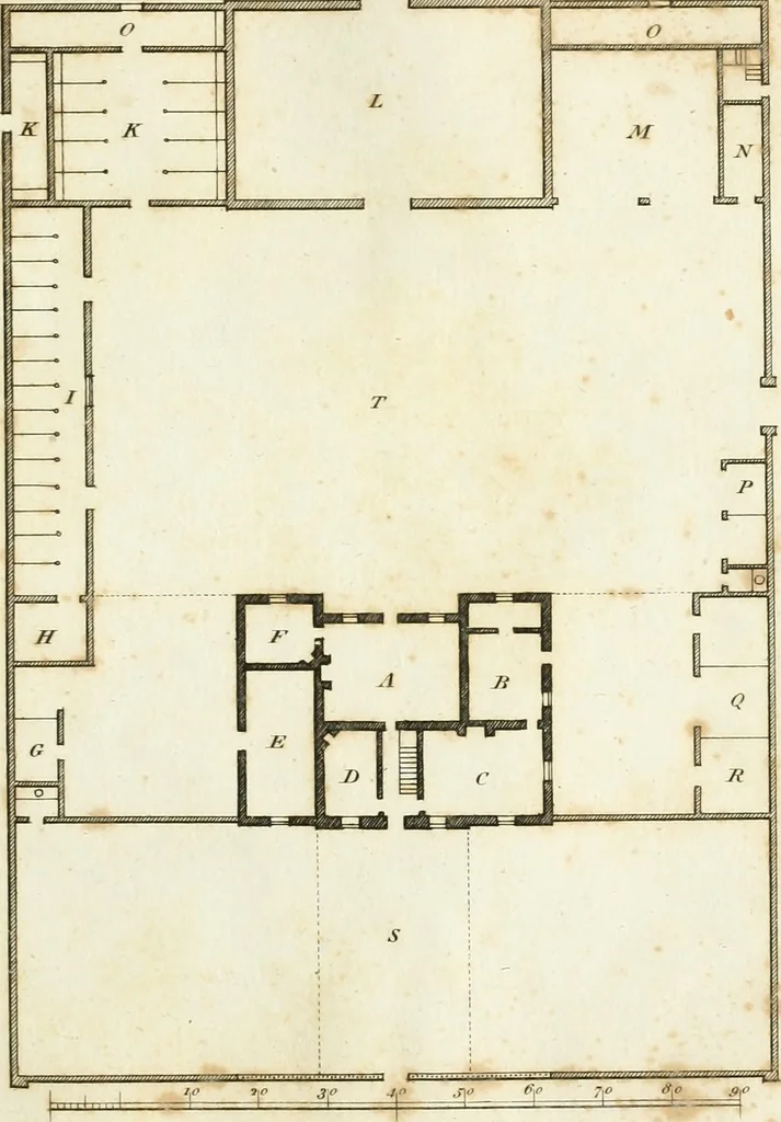 An illustration from The country gentleman's architect, in a great variety of new designs : for cottages, farm-houses, country-houses, villas, lodges for park or garden entrances, and ornamental wooden gates : with plans of the offices belonging to each design, distributed with a strict attention to convenience, elegance, and economy : engraved on thirty-two plates, from designs drawn, 1789, leaf 24