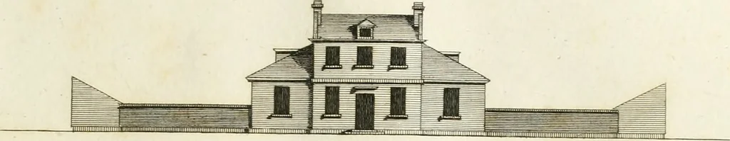 An illustration from The country gentleman's architect, in a great variety of new designs : for cottages, farm-houses, country-houses, villas, lodges for park or garden entrances, and ornamental wooden gates : with plans of the offices belonging to each design, distributed with a strict attention to convenience, elegance, and economy : engraved on thirty-two plates, from designs drawn, 1789, leaf 32