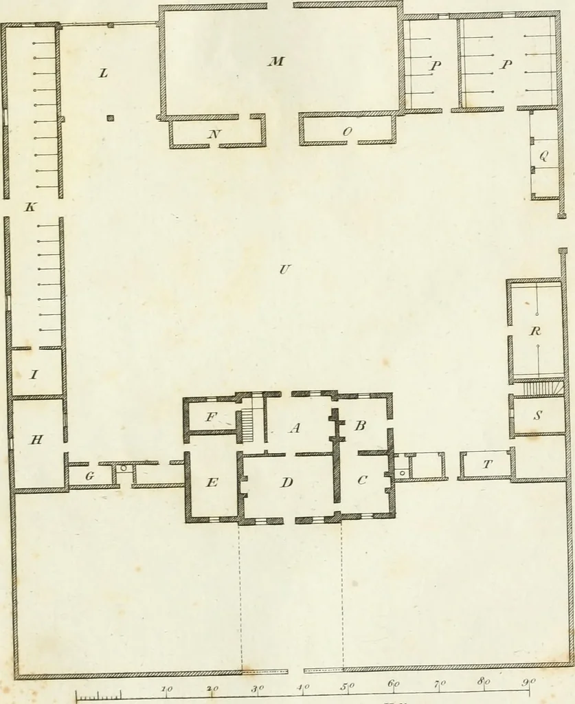 An illustration from The country gentleman's architect, in a great variety of new designs : for cottages, farm-houses, country-houses, villas, lodges for park or garden entrances, and ornamental wooden gates : with plans of the offices belonging to each design, distributed with a strict attention to convenience, elegance, and economy : engraved on thirty-two plates, from designs drawn, 1789, leaf 36