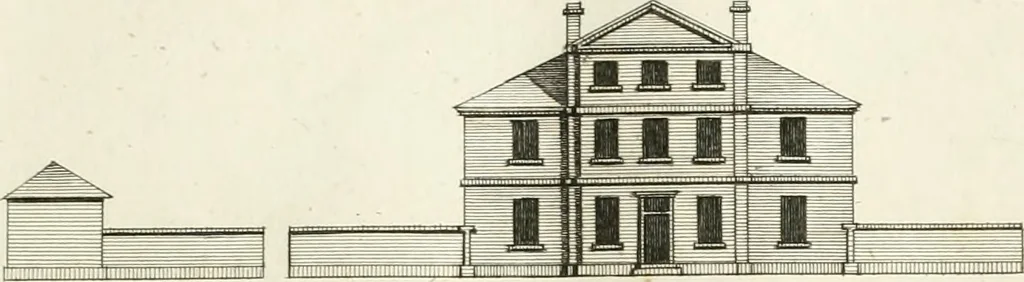 An illustration from The country gentleman's architect, in a great variety of new designs : for cottages, farm-houses, country-houses, villas, lodges for park or garden entrances, and ornamental wooden gates : with plans of the offices belonging to each design, distributed with a strict attention to convenience, elegance, and economy : engraved on thirty-two plates, from designs drawn, 1789, leaf 48