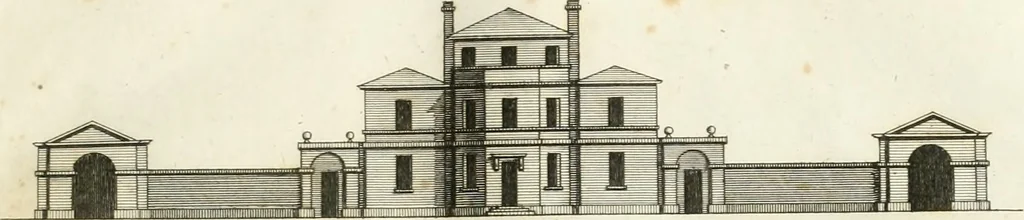 An illustration from The country gentleman's architect, in a great variety of new designs : for cottages, farm-houses, country-houses, villas, lodges for park or garden entrances, and ornamental wooden gates : with plans of the offices belonging to each design, distributed with a strict attention to convenience, elegance, and economy : engraved on thirty-two plates, from designs drawn, 1789, leaf 68