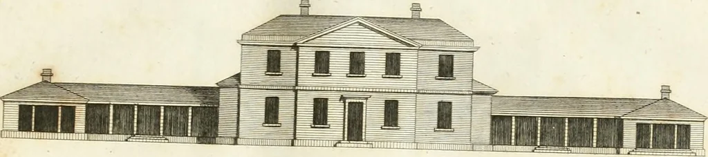 An illustration from The country gentleman's architect, in a great variety of new designs : for cottages, farm-houses, country-houses, villas, lodges for park or garden entrances, and ornamental wooden gates : with plans of the offices belonging to each design, distributed with a strict attention to convenience, elegance, and economy : engraved on thirty-two plates, from designs drawn, 1789, leaf 74