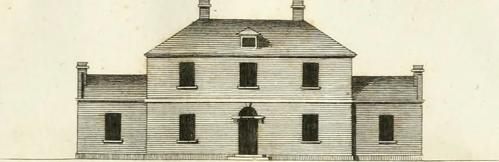 An illustration from The country gentleman's architect, in a great variety of new designs : for cottages, farm-houses, country-houses, villas, lodges for park or garden entrances, and ornamental wooden gates : with plans of the offices belonging to each design, distributed with a strict attention to convenience, elegance, and economy : engraved on thirty-two plates, from designs drawn, 1789, leaf 76