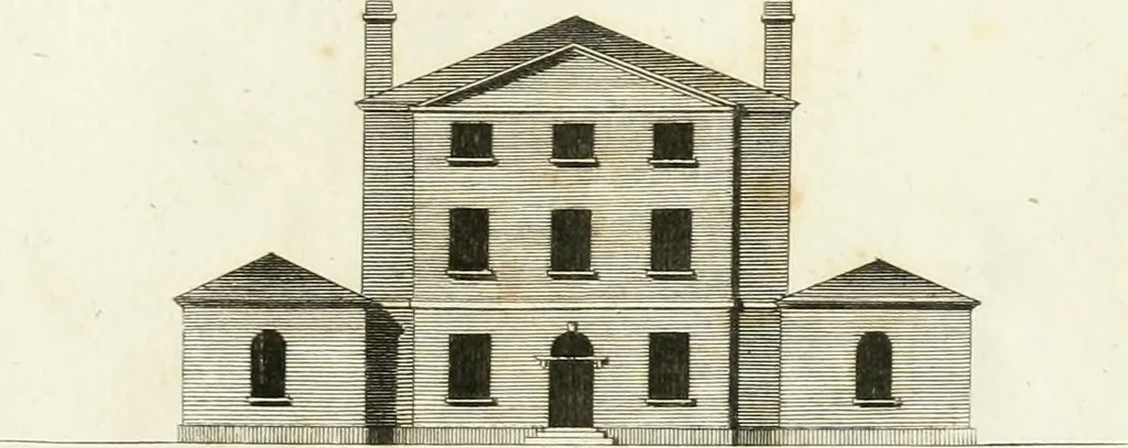 An illustration from The country gentleman's architect, in a great variety of new designs : for cottages, farm-houses, country-houses, villas, lodges for park or garden entrances, and ornamental wooden gates : with plans of the offices belonging to each design, distributed with a strict attention to convenience, elegance, and economy : engraved on thirty-two plates, from designs drawn, 1789, leaf 76