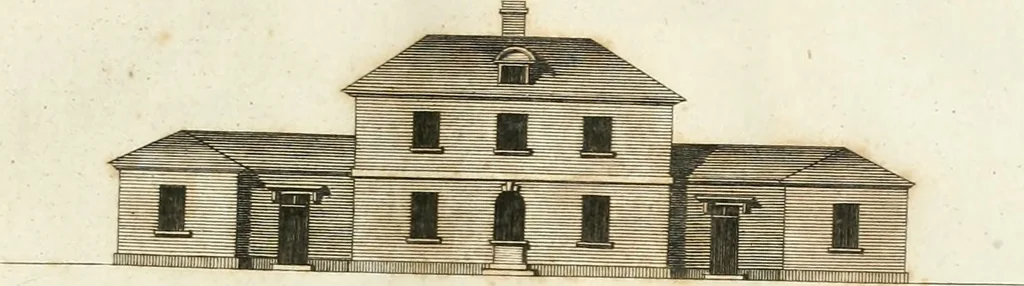 An illustration from The country gentleman's architect, in a great variety of new designs : for cottages, farm-houses, country-houses, villas, lodges for park or garden entrances, and ornamental wooden gates : with plans of the offices belonging to each design, distributed with a strict attention to convenience, elegance, and economy : engraved on thirty-two plates, from designs drawn, 1789, leaf 78