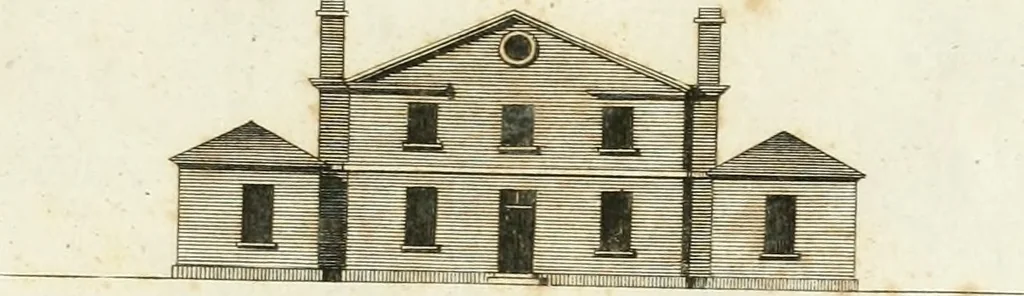An illustration from The country gentleman's architect, in a great variety of new designs : for cottages, farm-houses, country-houses, villas, lodges for park or garden entrances, and ornamental wooden gates : with plans of the offices belonging to each design, distributed with a strict attention to convenience, elegance, and economy : engraved on thirty-two plates, from designs drawn, 1789, leaf 78