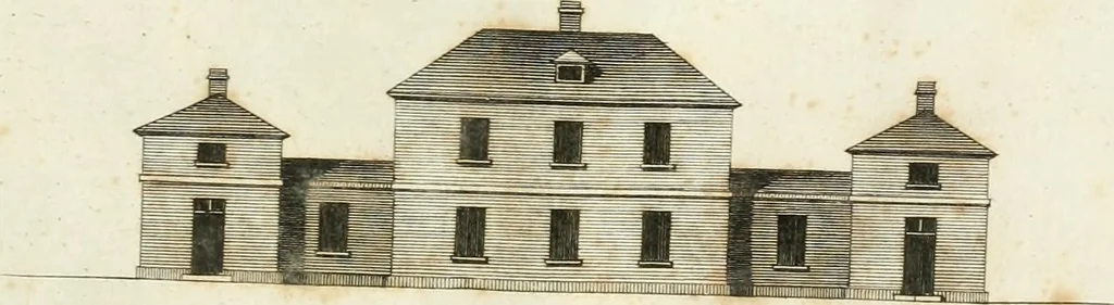 An illustration from The country gentleman's architect, in a great variety of new designs : for cottages, farm-houses, country-houses, villas, lodges for park or garden entrances, and ornamental wooden gates : with plans of the offices belonging to each design, distributed with a strict attention to convenience, elegance, and economy : engraved on thirty-two plates, from designs drawn, 1789, leaf 78