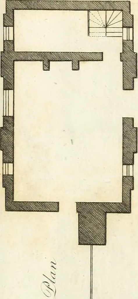 An illustration from The country gentleman's architect, in a great variety of new designs : for cottages, farm-houses, country-houses, villas, lodges for park or garden entrances, and ornamental wooden gates : with plans of the offices belonging to each design, distributed with a strict attention to convenience, elegance, and economy : engraved on thirty-two plates, from designs drawn, 1789, leaf 90