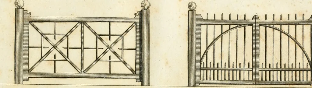 An illustration from The country gentleman's architect, in a great variety of new designs : for cottages, farm-houses, country-houses, villas, lodges for park or garden entrances, and ornamental wooden gates : with plans of the offices belonging to each design, distributed with a strict attention to convenience, elegance, and economy : engraved on thirty-two plates, from designs drawn, 1789, leaf 94