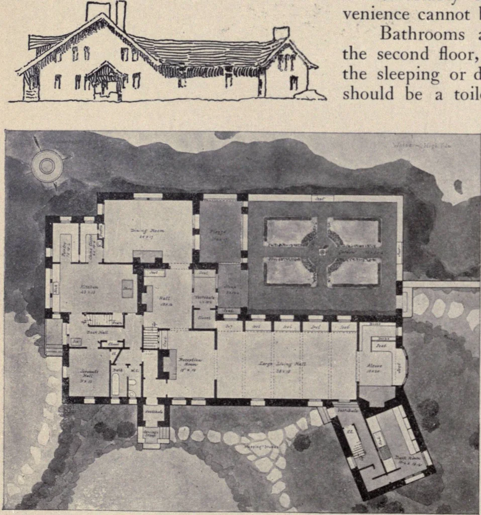 An illustration from The country house; a practical manual of the planning and construction of the American country home and its surroundings, 1905, leaf 55
