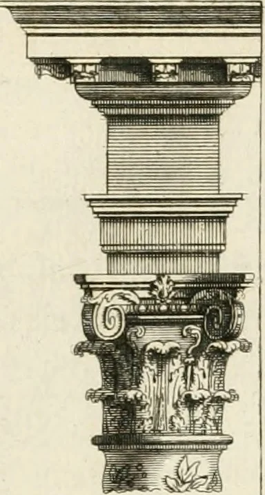 An illustration from Cours d'architecture : qui comprend Les ordres de Vignole, avec des commentaires, les figures & les descriptions de ses plus beaux bâtimens, & de ceux de Michel-Ange, des instructions et des preceptes, & plusieurs nouveaux desseins concernans la distribution & la décoration, la matière & la construction des édifices, la maçonnerie, la charpenterie, la couverture, la serrurerie, la menuiserie, le jardinage, & géneralement tout ce qui regarde l'art de bastir, 1738, leaf 192