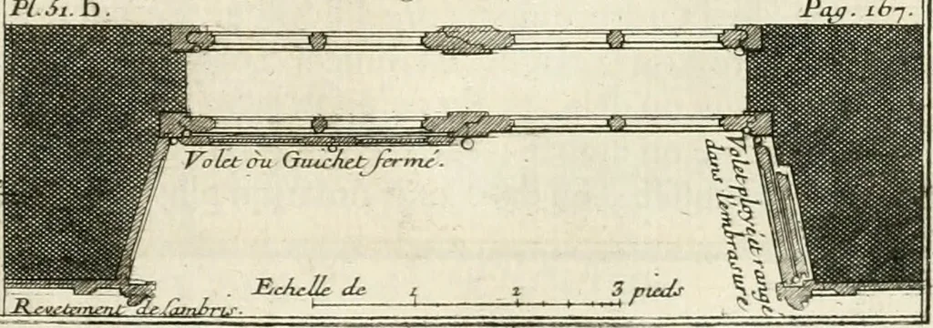 An illustration from Cours d'architecture : qui comprend Les ordres de Vignole, avec des commentaires, les figures & les descriptions de ses plus beaux bâtimens, & de ceux de Michel-Ange, des instructions et des preceptes, & plusieurs nouveaux desseins concernans la distribution & la décoration, la matière & la construction des édifices, la maçonnerie, la charpenterie, la couverture, la serrurerie, la menuiserie, le jardinage, & géneralement tout ce qui regarde l'art de bastir, 1738, leaf 238