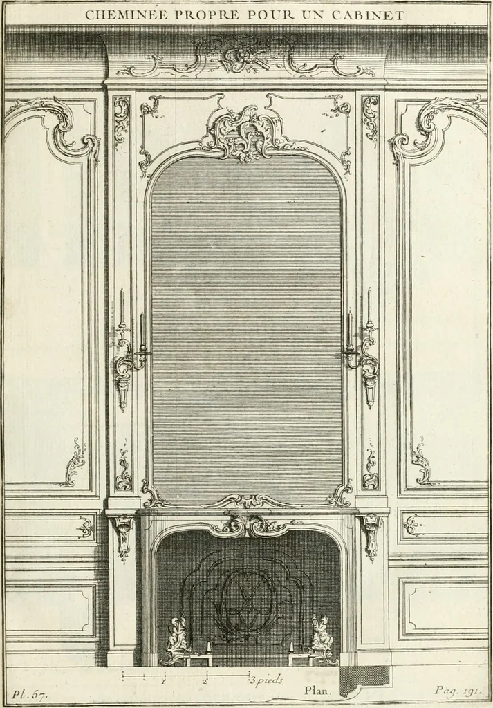 An illustration from Cours d'architecture : qui comprend Les ordres de Vignole, avec des commentaires, les figures & les descriptions de ses plus beaux bâtimens, & de ceux de Michel-Ange, des instructions et des preceptes, & plusieurs nouveaux desseins concernans la distribution & la décoration, la matière & la construction des édifices, la maçonnerie, la charpenterie, la couverture, la serrurerie, la menuiserie, le jardinage, & géneralement tout ce qui regarde l'art de bastir, 1738, leaf 264
